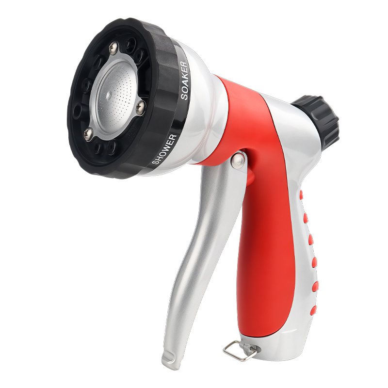 Easy Press Water Nozzle with 6 Spray Patterns and Flow Control