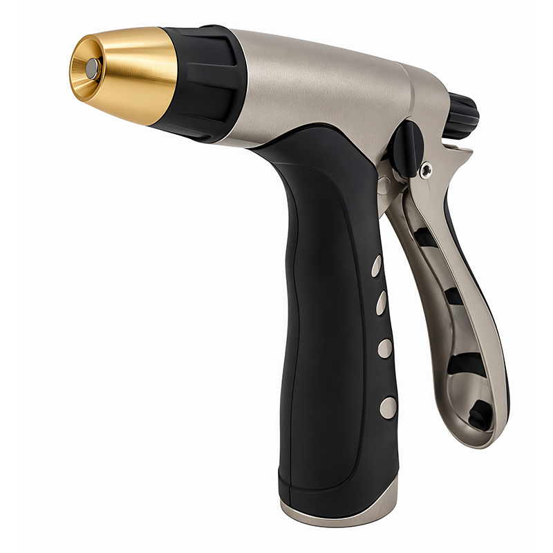 Easy Pull Hose Nozzle – 3 Spray Patterns with Zinc Alloy Body, Flow Control & Trigger Lock