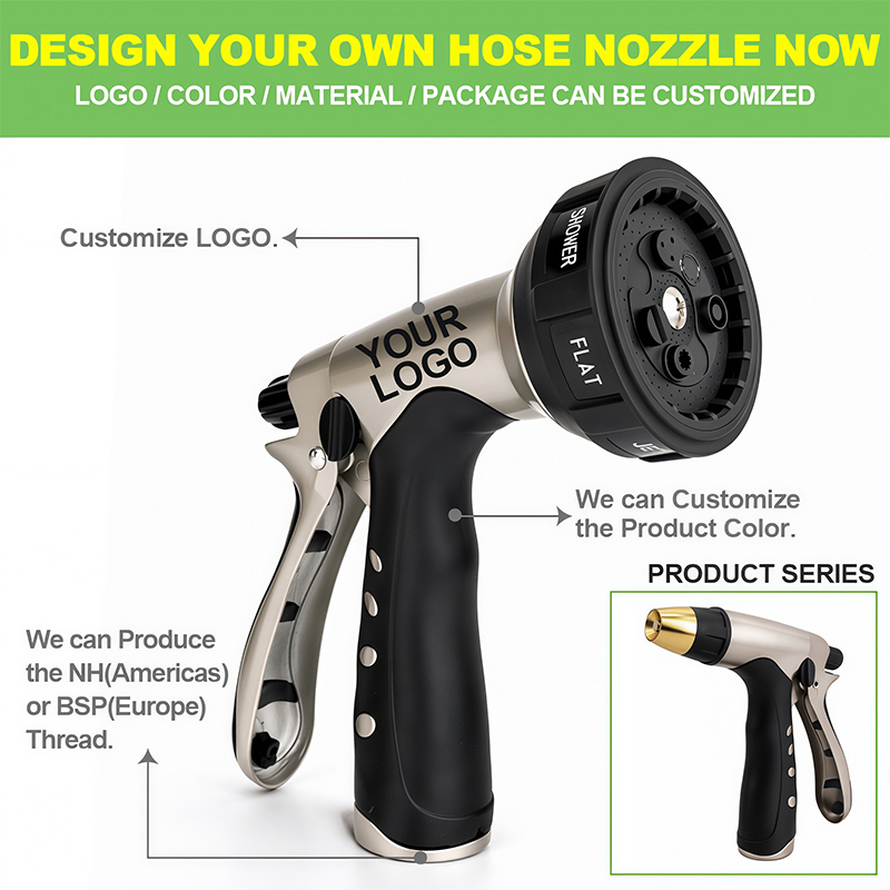 Easy Pull Trigger Nozzle – 7 Spray Patterns, Zinc Alloy Body & Flow Control