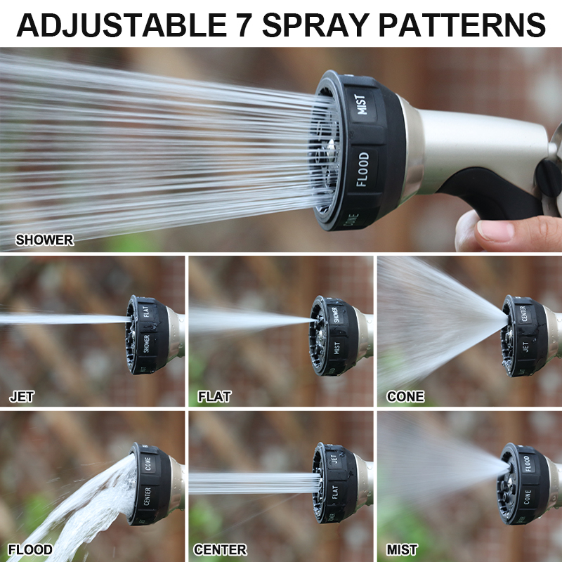 Easy Pull Trigger Nozzle – 7 Spray Patterns, Zinc Alloy Body & Flow Control