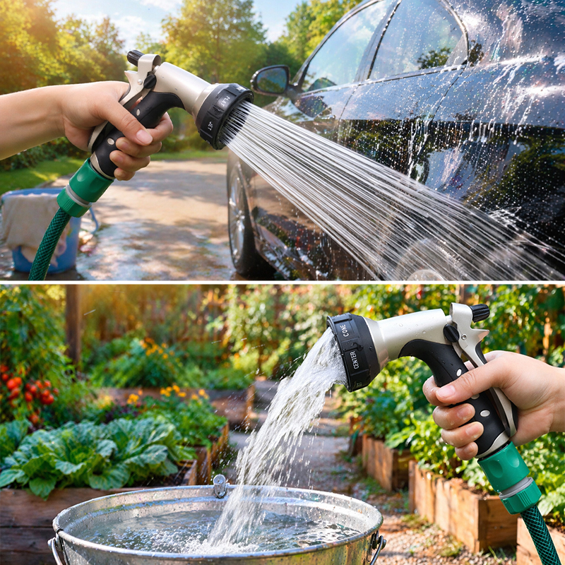 Easy Pull Trigger Nozzle – 7 Spray Patterns, Zinc Alloy Body & Flow Control