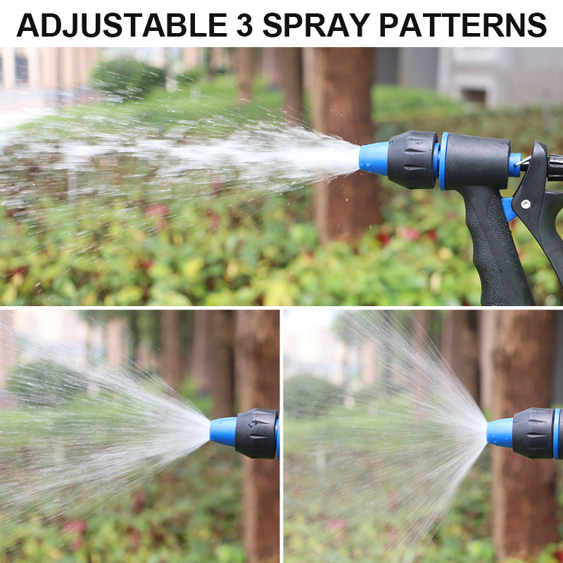Easy Squeeze Garden Nozzle – 3 Spray Patterns with Flow Control & Trigger Lock
