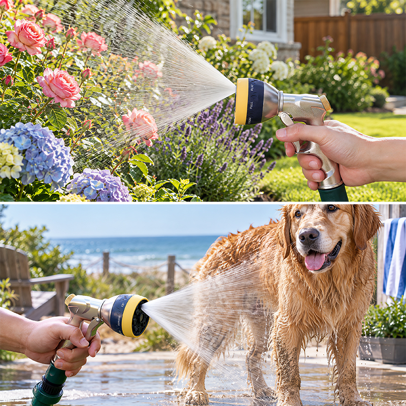 Easy Squeeze Hose Sprayer with 8 Spray Patterns and Lockable Trigger