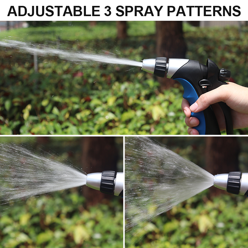 Easy Squeeze Nozzle Sprayer – 3 Pattern Garden Hose Nozzle with Flow Control