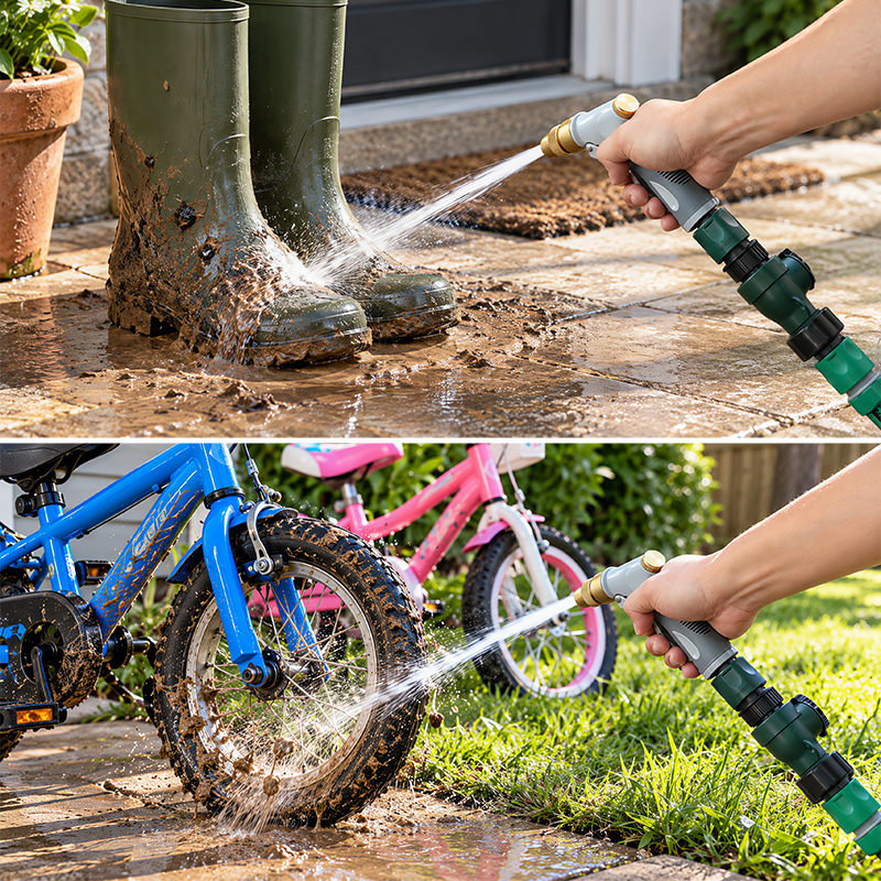 Easy Squeeze Spray Nozzle with 3 Spray Patterns and Flow Control