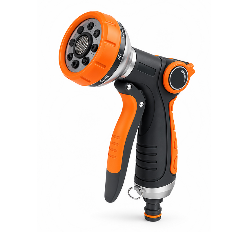 Easy Squeeze Water Nozzle with 8 Spray Patterns and Flow Control
