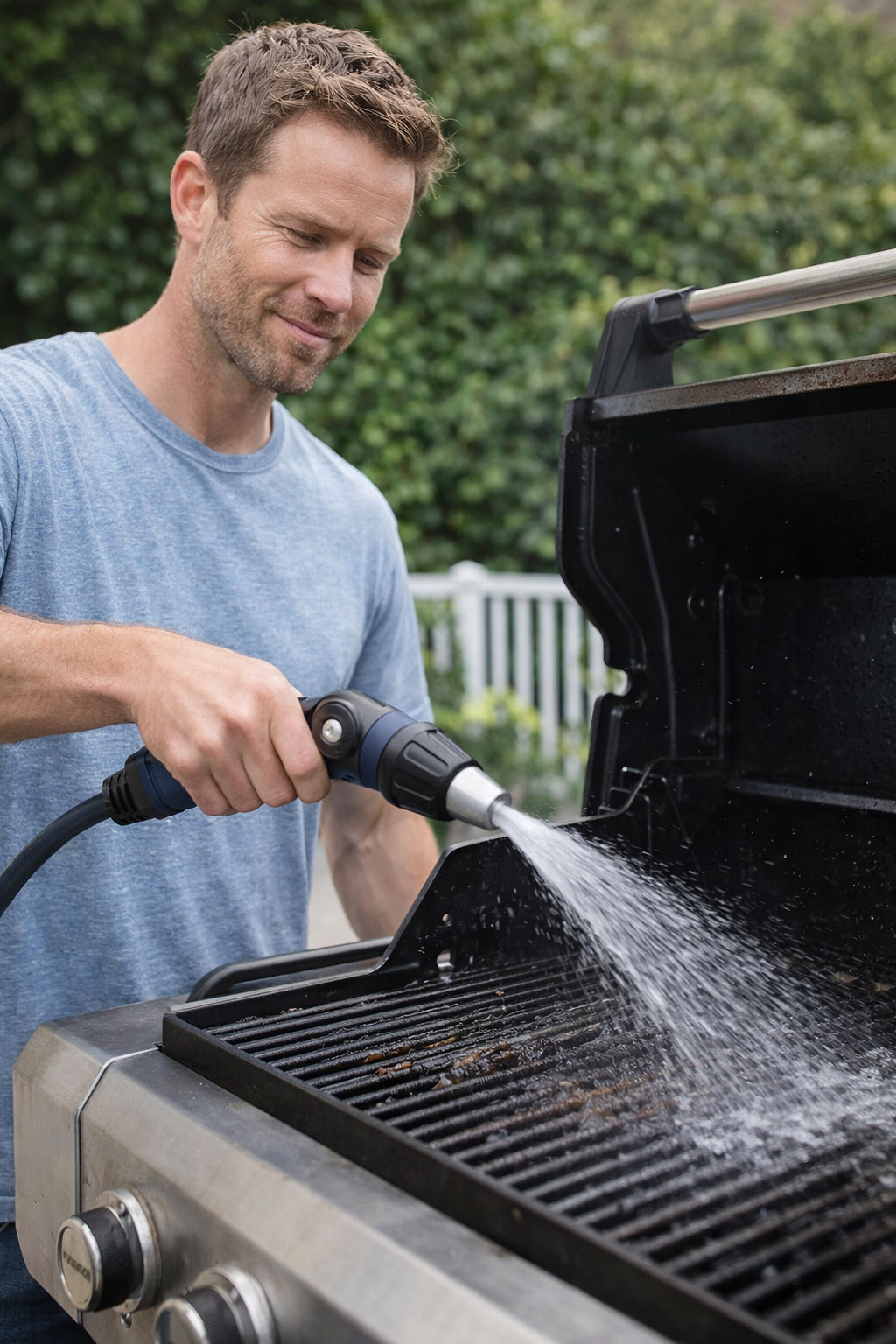 Ergonomic Adjustable Pressure BBQ Water Gun Cleaner Hose Nozzle