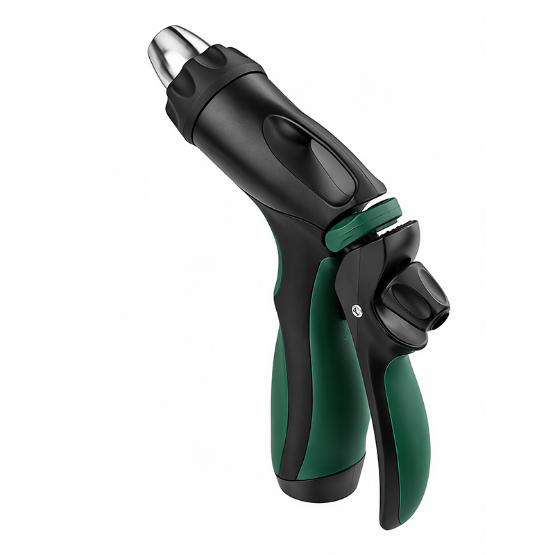 3-Pattern Garden Hose Nozzle with Trigger Lock & Flow Control