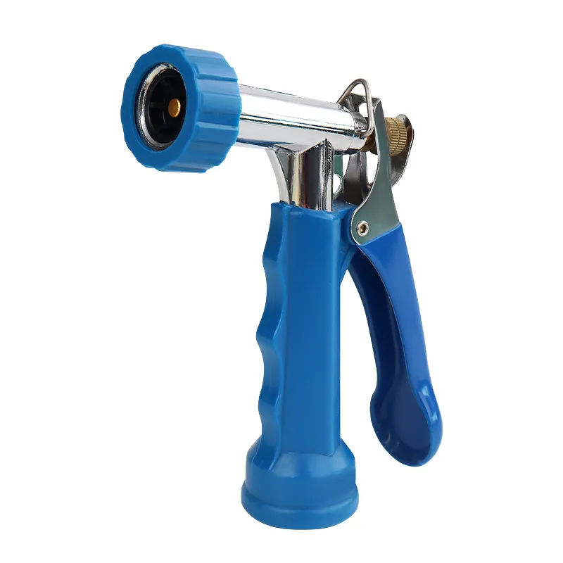 Garden Hose Sprayer – Adjustable Metal Spray Nozzle with Ergonomic Blue Handle
