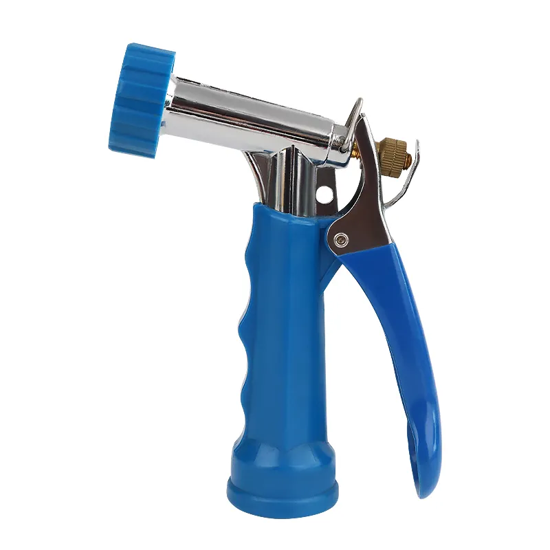 Garden Hose Sprayer – Adjustable Metal Spray Nozzle with Ergonomic Blue Handle