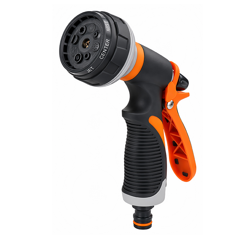 8-Pattern Garden Hose Trigger Nozzle with Flow Control & Trigger Lock