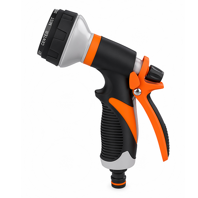8-Pattern Garden Hose Trigger Nozzle with Flow Control & Trigger Lock