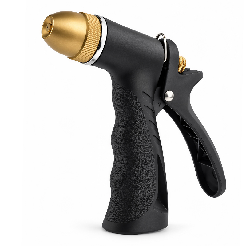 3-Pattern Brass Garden Hose Trigger Sprayer with Flow Control & Lock