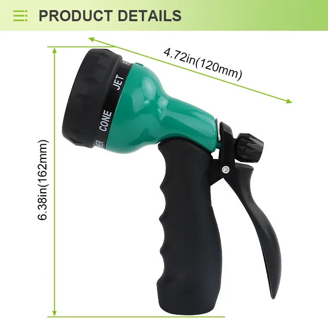 Handheld Hose Nozzle – Multi-Pattern Adjustable Water Spray Gun with Comfortable Grip