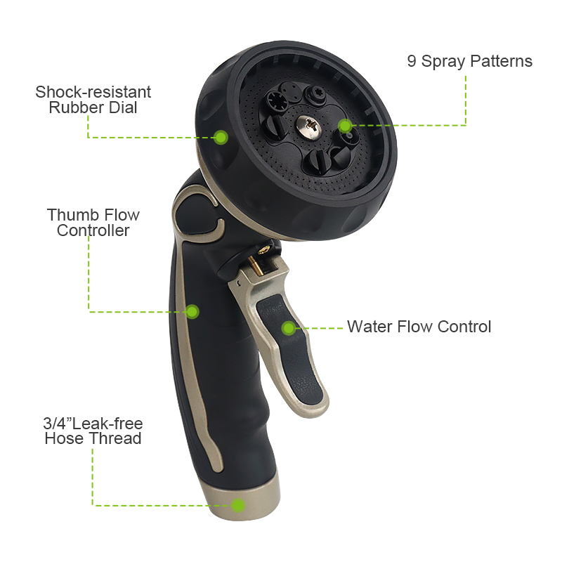 Multi-Use Hose Nozzle - Durable, Adjustable Watering and Cleaning Tool