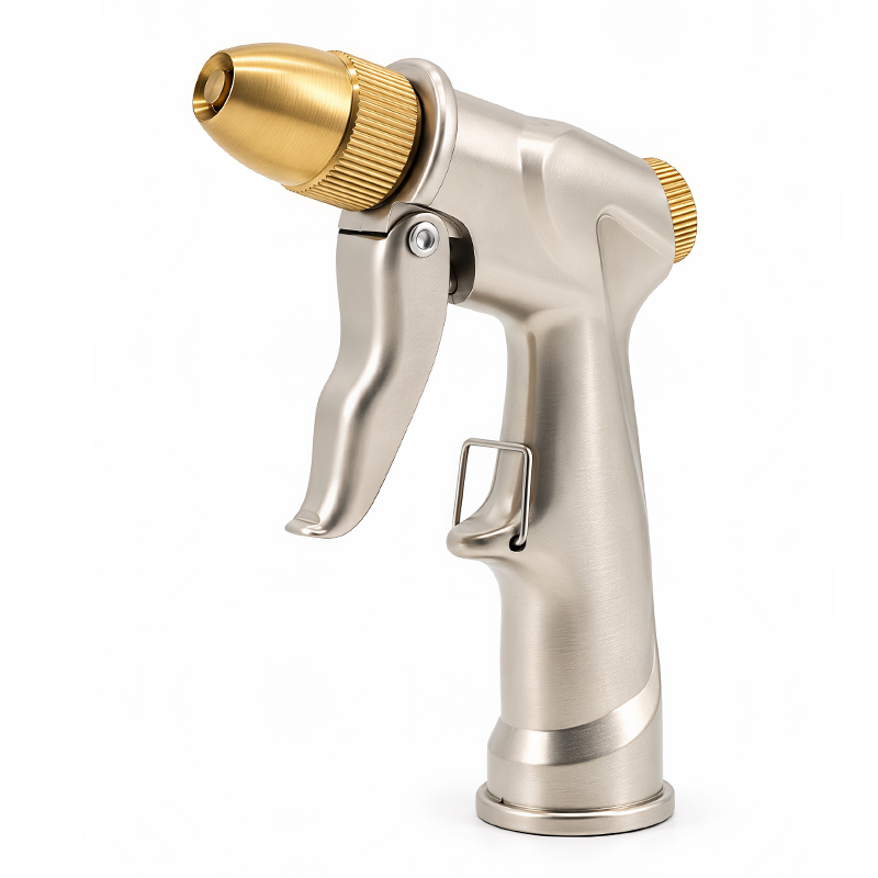 No Squeeze Garden Hose Nozzle with 3 Spray Modes and Brass Nozzle