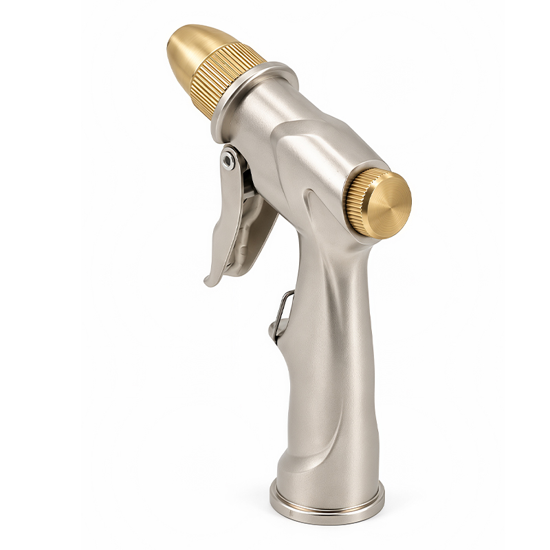 No Squeeze Garden Hose Nozzle with 3 Spray Modes and Brass Nozzle