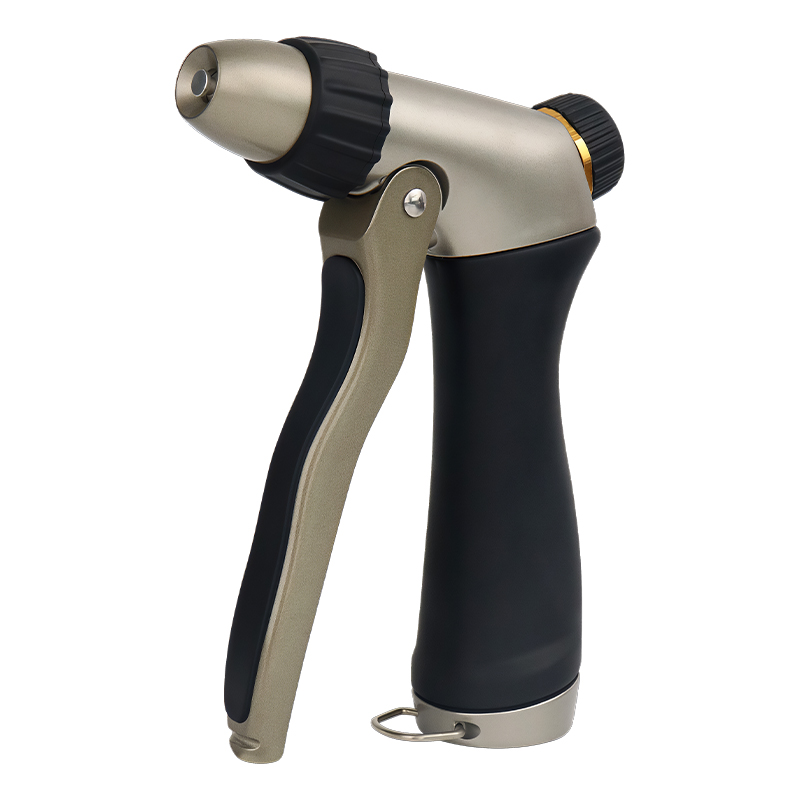 No Squeeze Metal Garden Hose Nozzle with 3 Spray Patterns and Flow Control