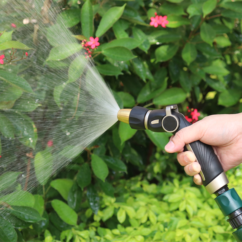Solid Brass Hose Nozzle – Heavy Duty Adjustable Jet Spray Nozzle with Thumb Control