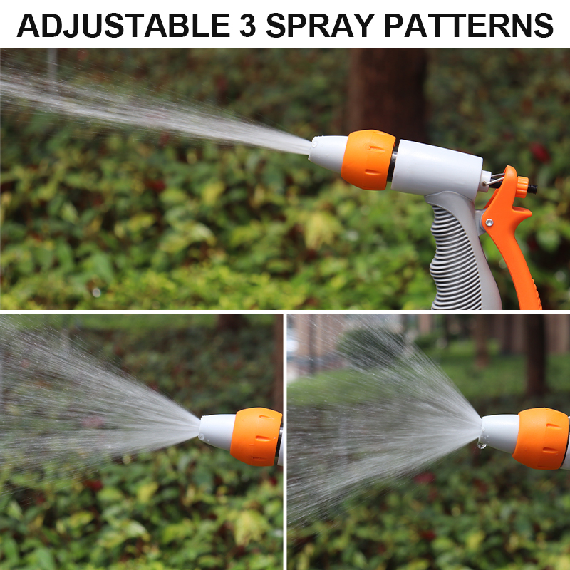 3-Pattern Squeeze Control Hose Nozzle with Flow Control & Trigger Lock