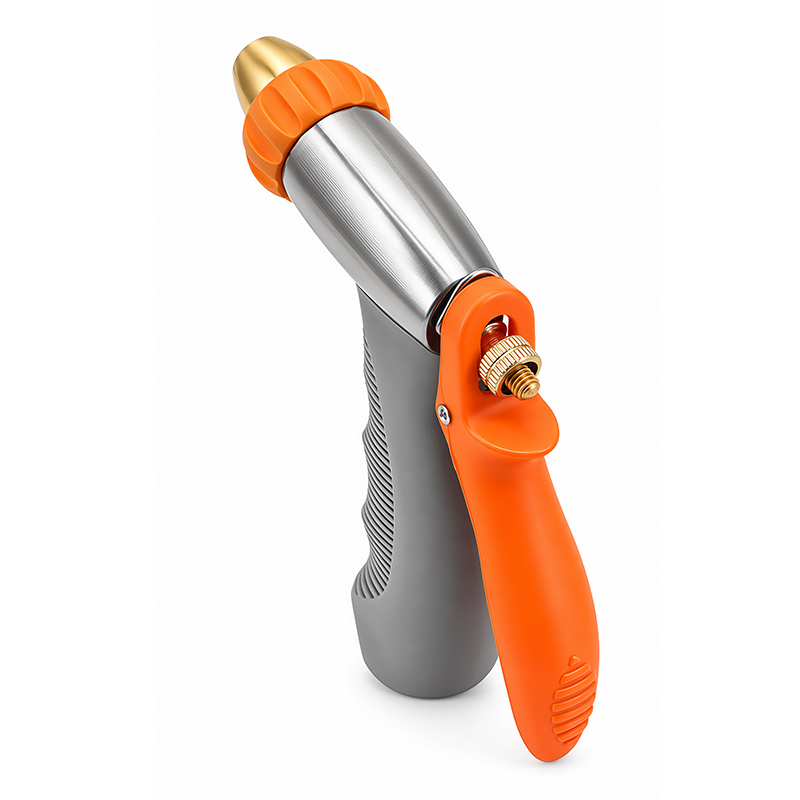 Metal 3-Pattern Squeeze Control Spray Nozzle with Flow Control & Trigger Lock