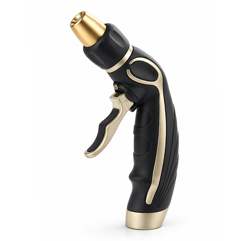 Squeeze Grip Metal Garden Hose Nozzle with 3 Spray Patterns