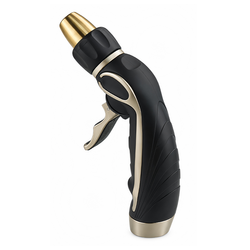 Squeeze Grip Metal Garden Hose Nozzle with 3 Spray Patterns