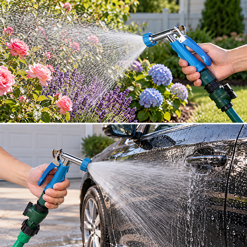 Squeeze Handle Sprayer – 3 Spray Patterns with Zinc Alloy, Flow Control & Trigger Lock
