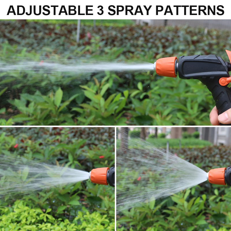 3-Pattern Squeeze Lever Hose Nozzle with Flow Control & Trigger Lock