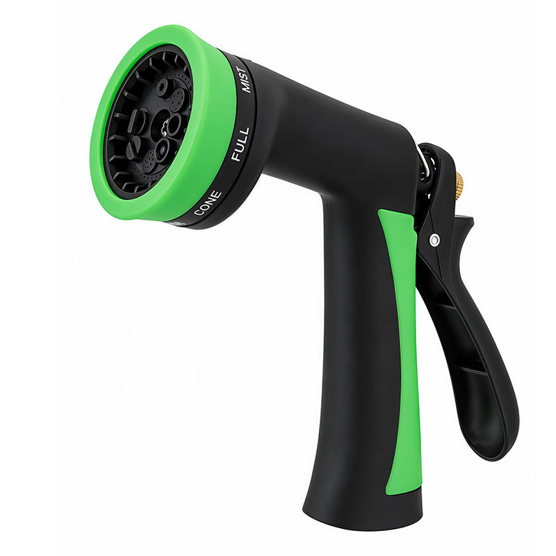 Squeeze Nozzle for Garden Hose – 8 Spray Patterns with Zinc Alloy, Flow Control & Trigger Lock