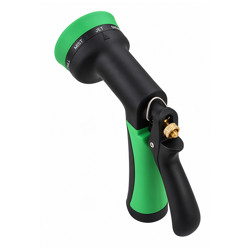 Squeeze Nozzle for Garden Hose – 8 Spray Patterns with Zinc Alloy, Flow Control & Trigger Lock