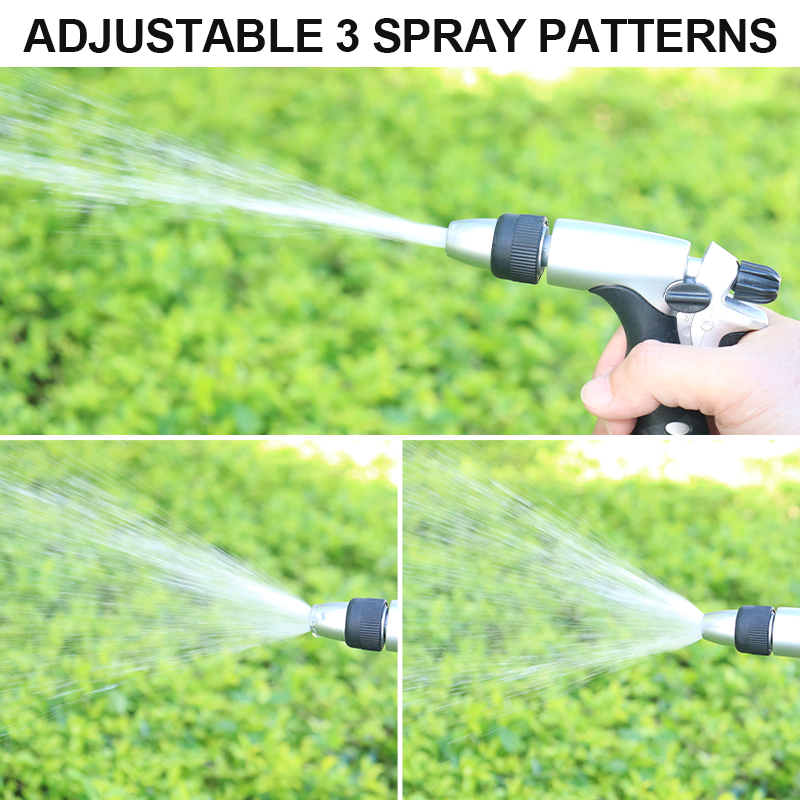 Squeeze Spray Nozzle – 3 Spray Patterns with Flow Control & Trigger Lock