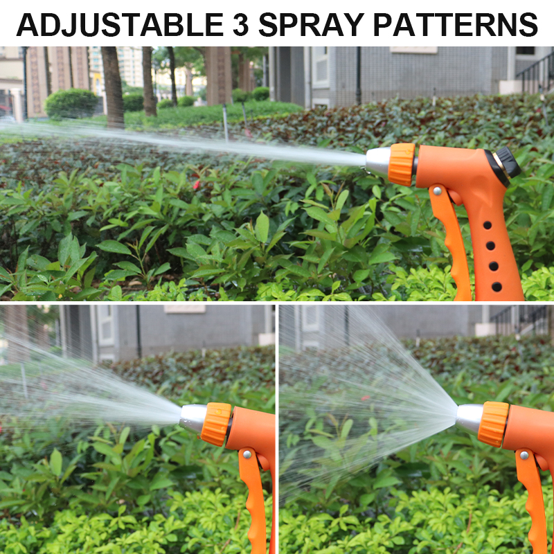Squeeze Trigger Garden Hose Nozzle with 3 Spray Patterns and Flow Control