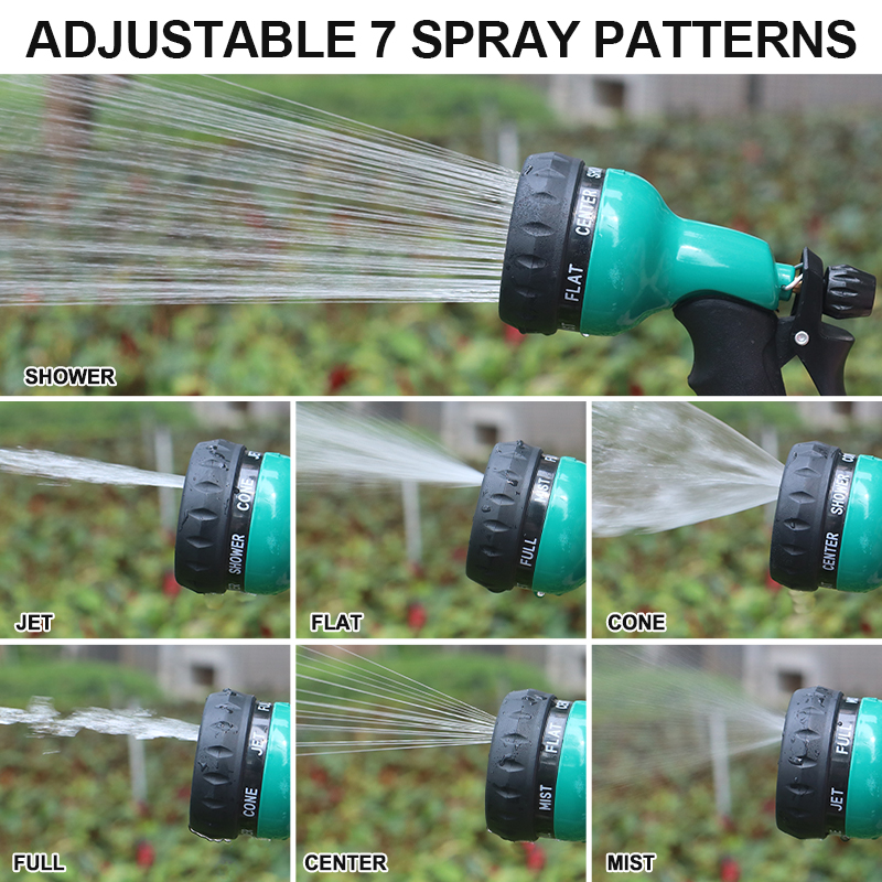 Squeeze Water Sprayer – 7 Spray Patterns with Zinc Alloy, Flow Control & Trigger Lock