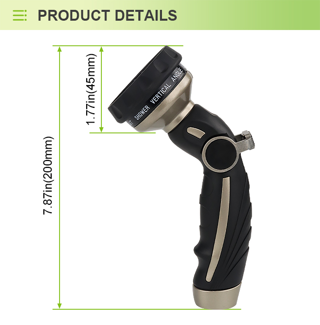 Thumb Operated Garden Hose Nozzle – Multi-Pattern Adjustable Water Sprayer with Ergonomic Handle
