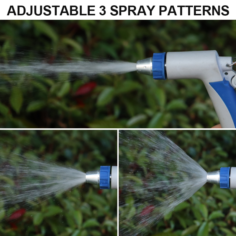 Trigger Grip Hose Nozzle – 3 Spray Patterns with Zinc Alloy, Flow Control & Trigger Lock