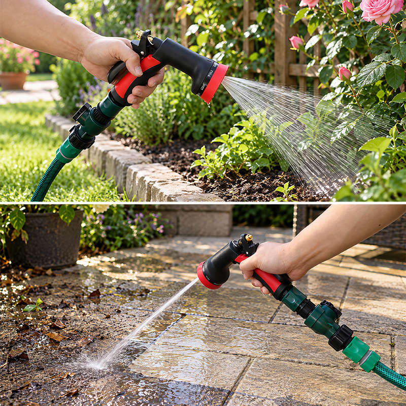 Trigger Handle Hose Nozzle – 8 Spray Patterns with Zinc Alloy, Flow Control & Trigger Lock
