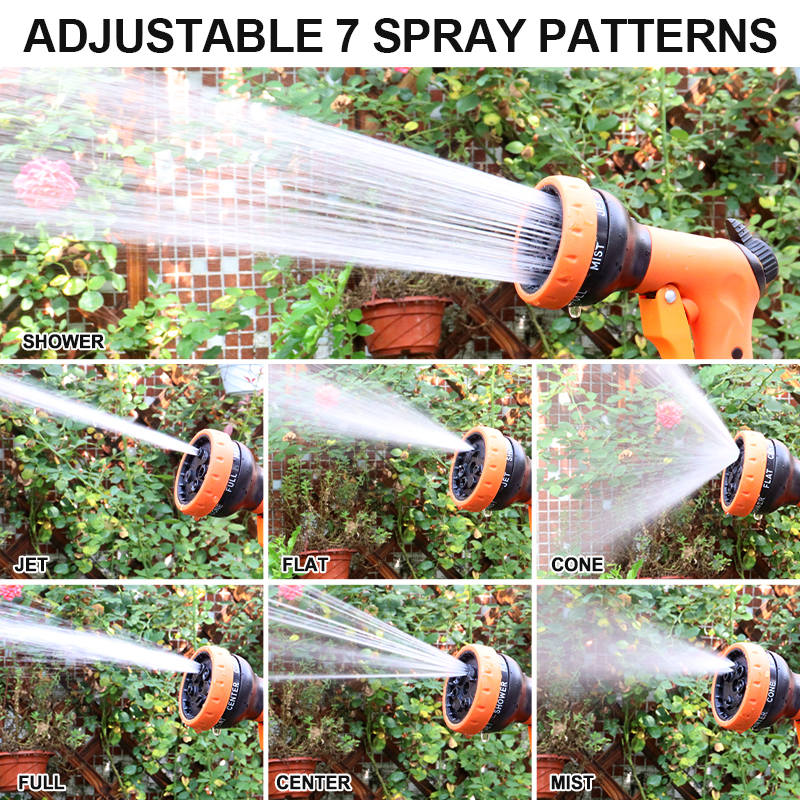 Trigger Garden Hose Nozzle with 7 Spray Patterns and Flow Control