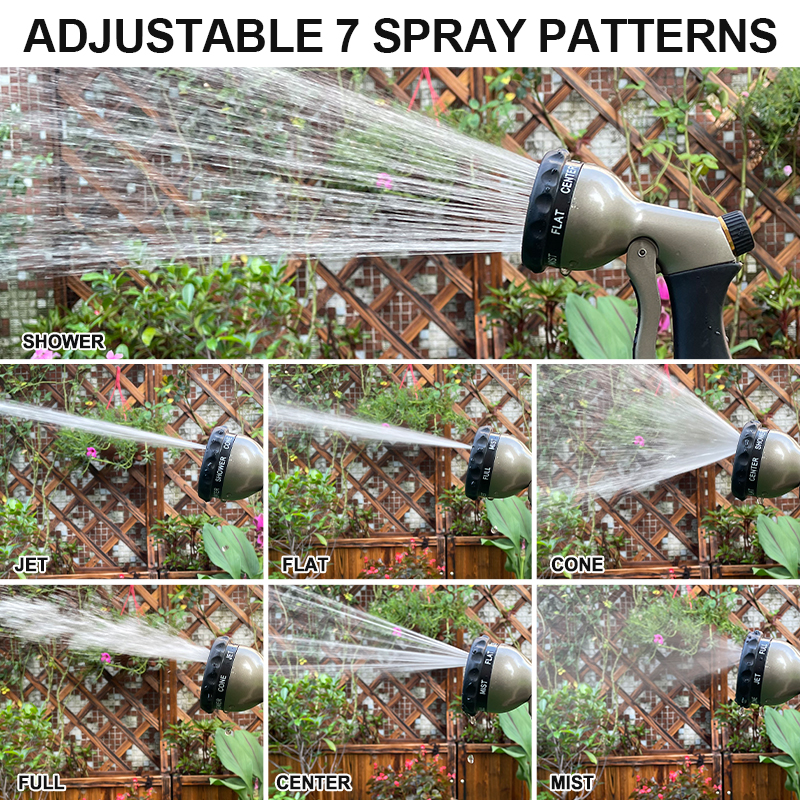 Trigger Spray Metal Garden Hose Nozzle with 7 Spray Patterns and Flow Control