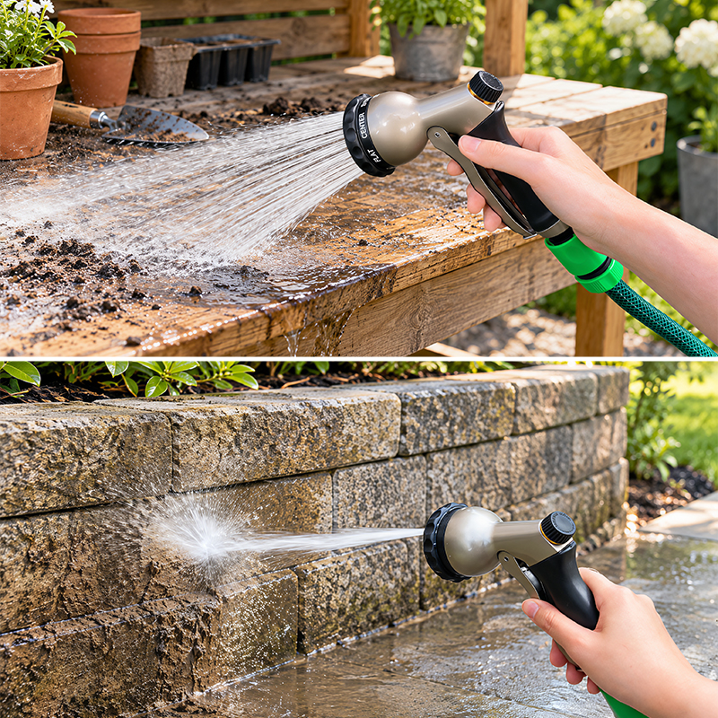 Trigger Spray Metal Garden Hose Nozzle with 7 Spray Patterns and Flow Control