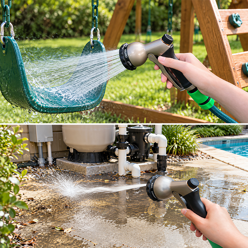 Trigger Spray Metal Garden Hose Nozzle with 7 Spray Patterns and Flow Control