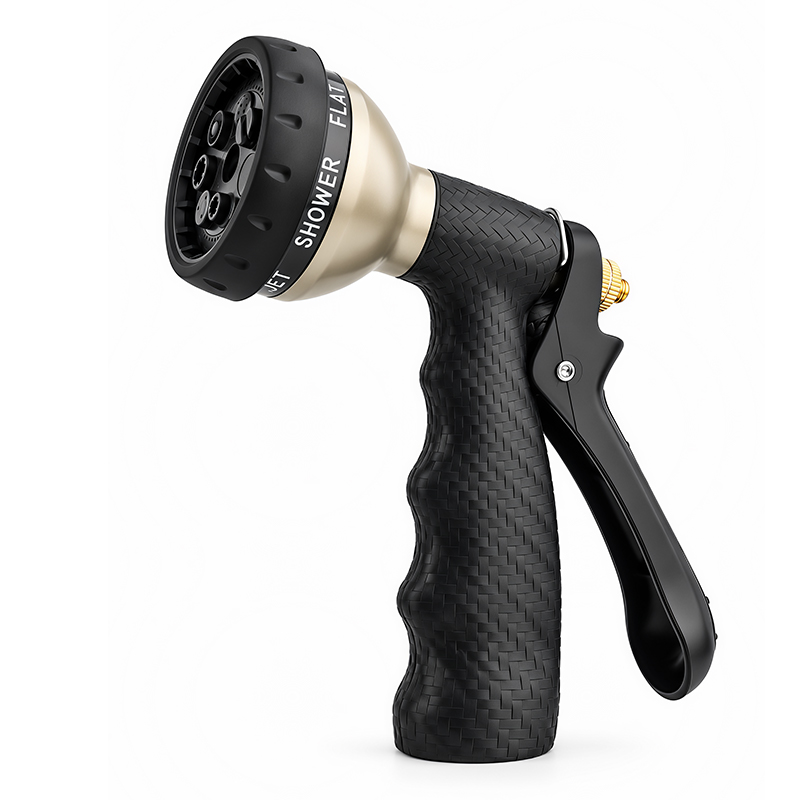 7-Pattern Metal Trigger Sprayer for Garden Hose with Flow Control