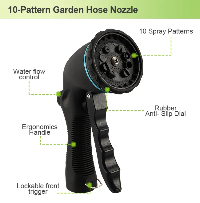 Universal Hose Nozzle - Adjustable Water Flow for Versatile Watering and Cleaning