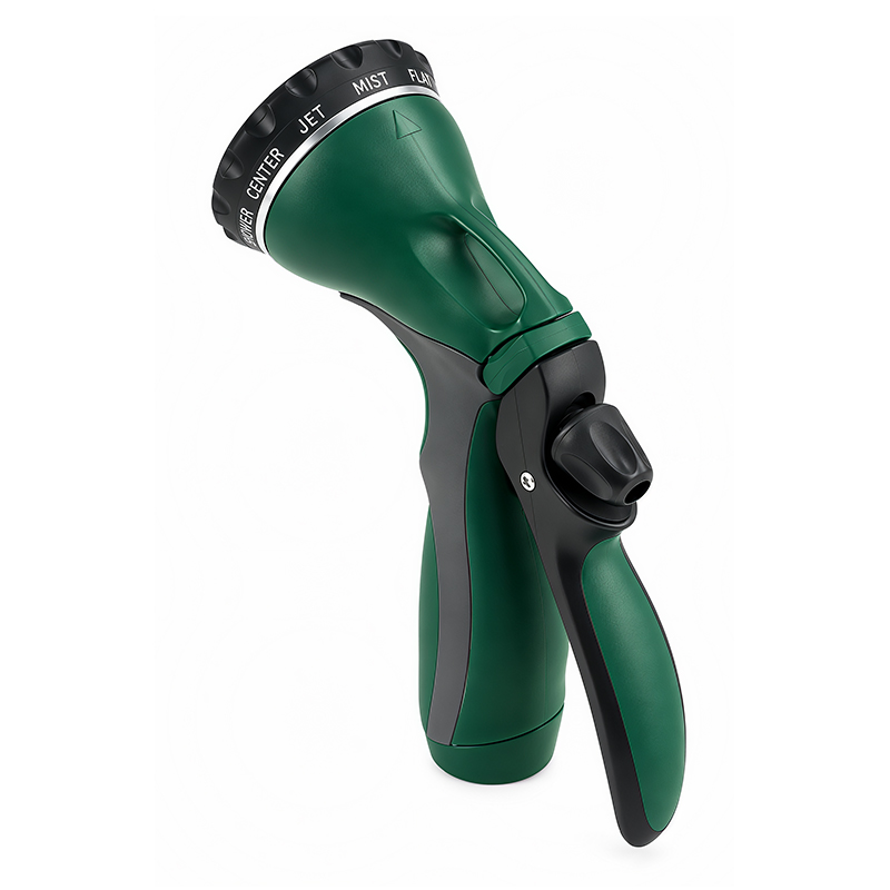 10-Pattern Water Hose Nozzle with Trigger Lock & Flow Control
