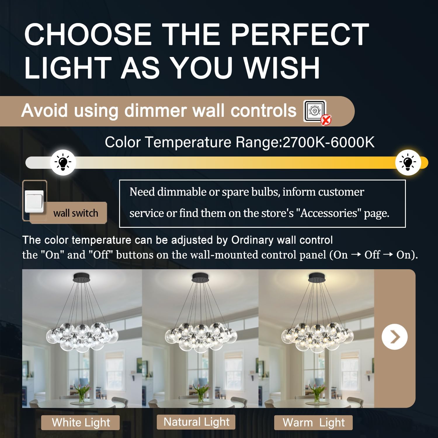 Modern Black Bubble Glass Chandelier 24-Light Cluster Pendant Light Adjustable Hanging LED Included