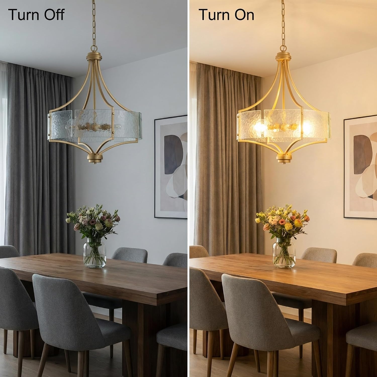 Luxury Gold 5-Light Seeded Glass Chandelier Adjustable Height Hotel Project Pendant Lighting