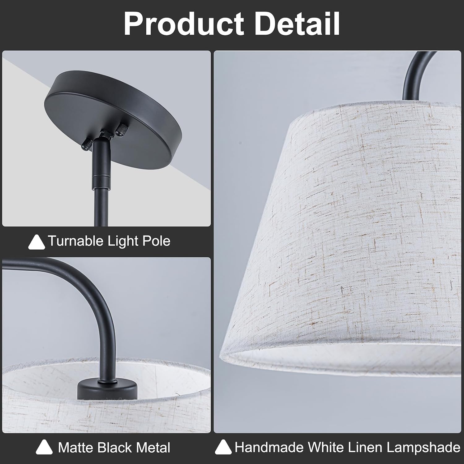 Modern 3-Light Black Linear Pendant Chandelier with White Linen Shades Adjustable Kitchen Island Hanging Light