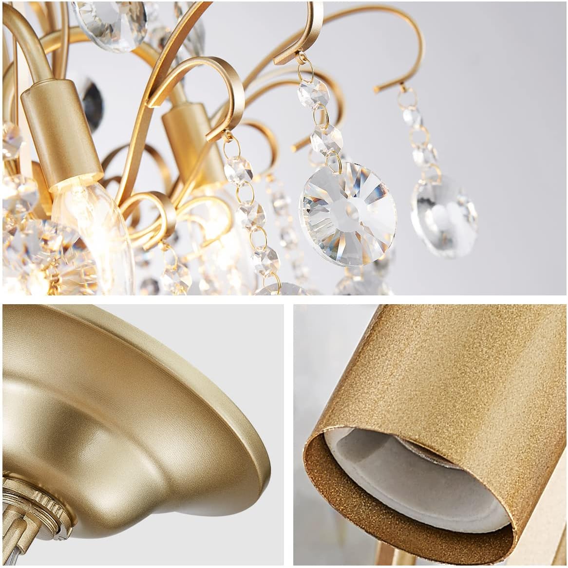 Modern Luxury Gold Crystal Multi-Tier Chandelier – Adjustable Height Round LED Dimmable Ceiling Pendant Light
