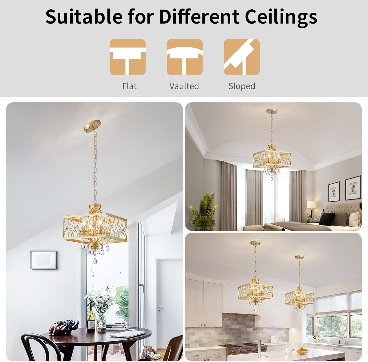 Modern Gold Crystal Drum Chandelier Pendant Light Adjustable Luxury Ceiling Lighting Fixture