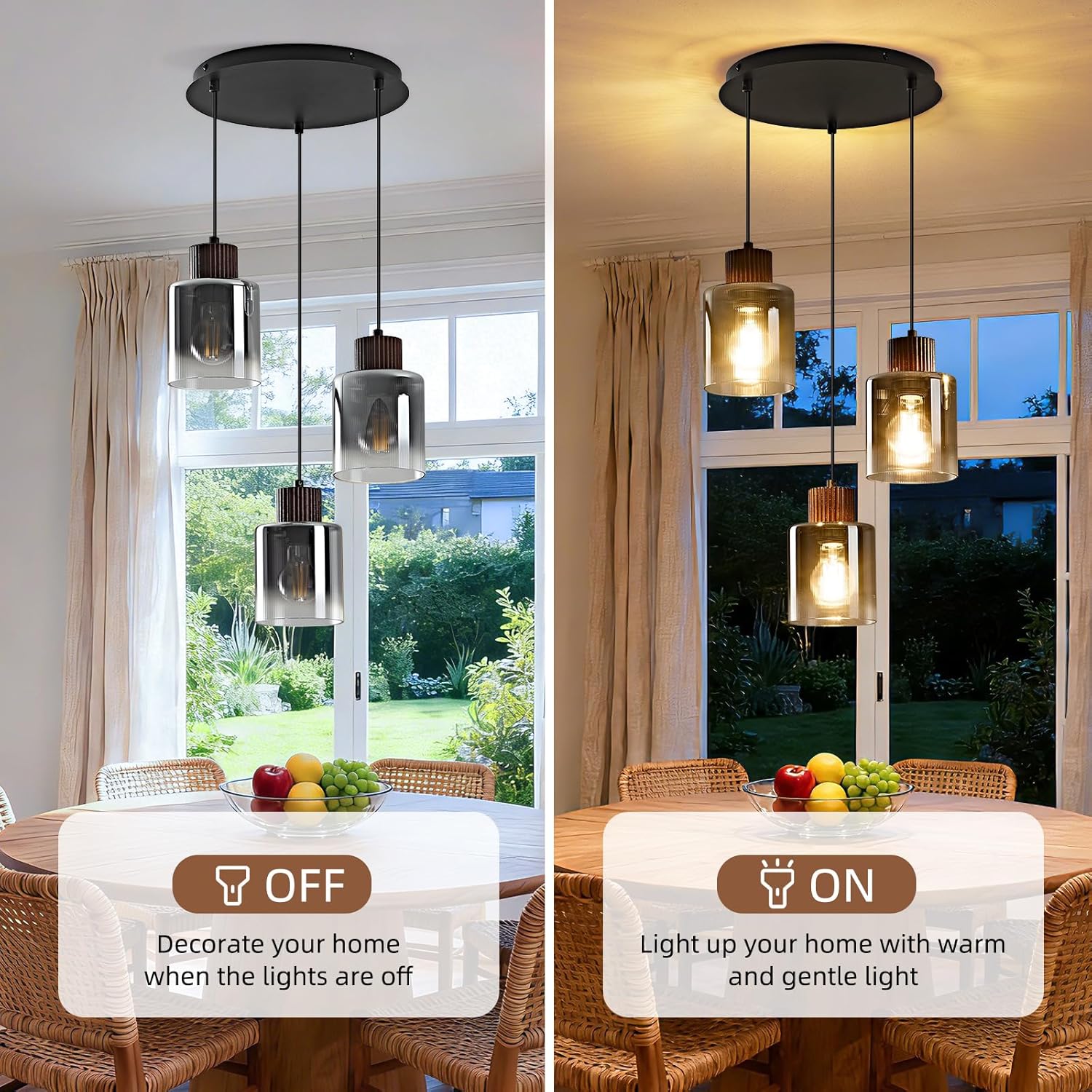 Modern 3-Light Crystal Pendant Chandelier Adjustable Hanging Ceiling Light for Staircase Entryway
